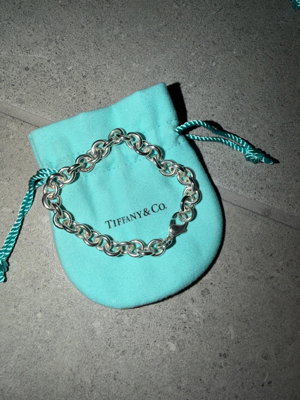 Tiffany & Co. Sterling Silver Rolo Link Bracelet with Pouch